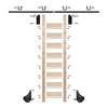 Meadow Lane Ladder 107 in. Un-Finished Maple Black Hook with 8 ft. Rail Kit EG.300-107MA-08.08